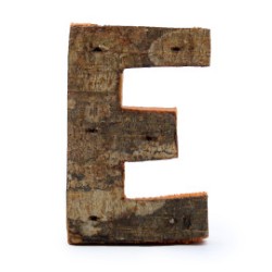 Lettera in corteccia rustica - "E" (12) -...