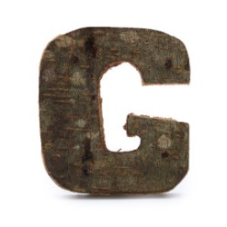 Lettera in corteccia rustica - "G" (12) -...