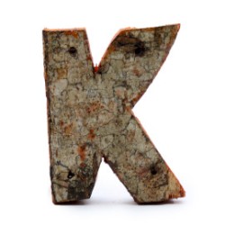 Lettera in corteccia rustica - "K" (12) -...