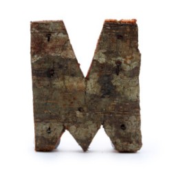 Lettera in corteccia rustica - "L" (12) -...
