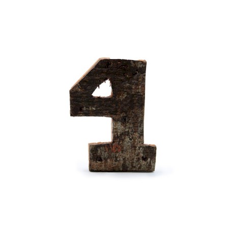 Écorce rustique numéro - « 4 » (12) - Petit 7cm