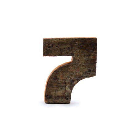 Număr de scoarță rustică - "7" (12) - Mic 7cm