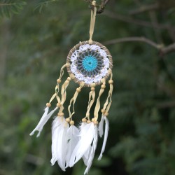 Attrape-rêves bleu-macramé 9cm (couleurs...