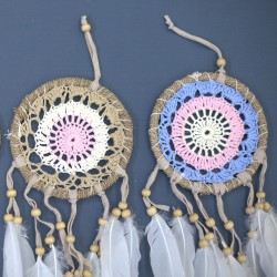 Atrapasueños-Macramé Rosa 12cm (Colores Aleatorio)