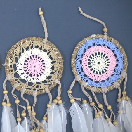 Atrapasueños-Macramé Rosa 12cm (Colores Aleatorio)