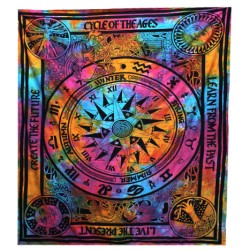 Doppelter Baumwollquilt + Wandteppich - Kreis...