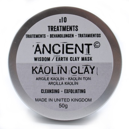 Masque à l’argile de kaolin 50g - Nettoie la peau en profondeur et absorbe le sébum