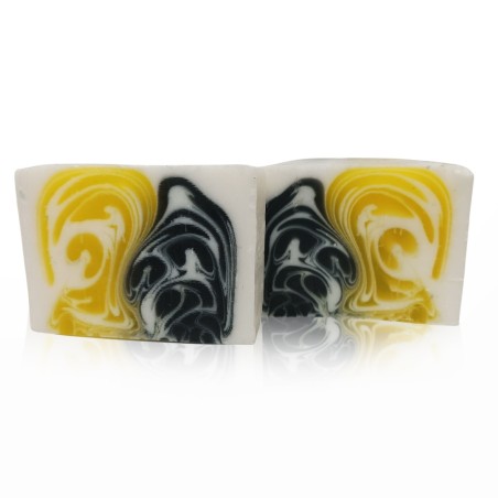 Jabon artesanal 1.2kg - Día y Noche - Amarillo y Negro