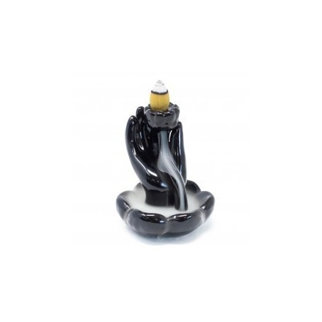 Reverse Flow Incense Burner - Hand and Lotus Flower