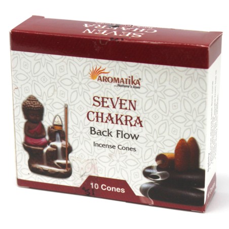 Conos de Incienso Reflujo Aromatika - 7 Charkras - 10 unidades