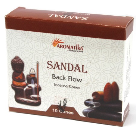 Conos de Incienso Reflujo Aromatika - Sándalo - 10 unidades