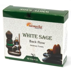 Conos de Incienso Reflujo Aromatika - Sabio blanco - 10 unidades
