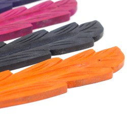 Porta incienso forma de hoja de colores madera...