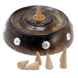 Disco de Incienso - Porta Incienso - Conos & Incienso - Madera de Mango - 11cm